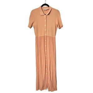 Vintage Barbara Lesser Maxi dress pink Sz‎ Small retro teacher twee cottagecore